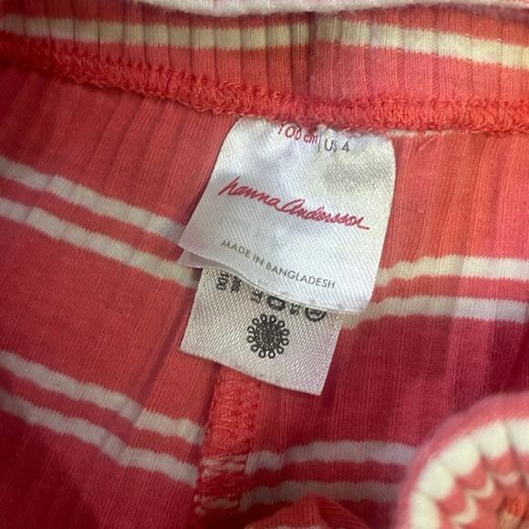 HANNA Andersson Girls 2 Piece Outfit Set, Sz 4, Cami/Shorts Watermelon Pink GUC - Picture 3 of 6